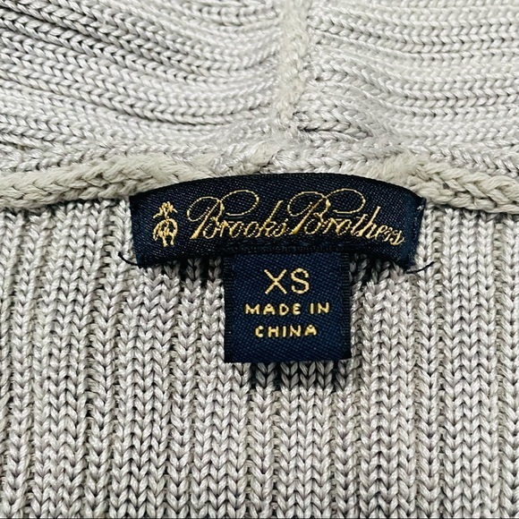Brooks Brothers S/S Ribbed Cardigan in Cloud - Picture 7 of 10